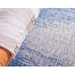 Rug Unique Loom Outdoor Modern Blue Rectangular 6' 0 x 9' 0