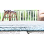 Rug Unique Loom Outdoor Modern Aqua Blue Rectangular 6' 0 x 9' 0