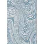 Rug Unique Loom Outdoor Modern Blue Rectangular 6' 0 x 9' 0