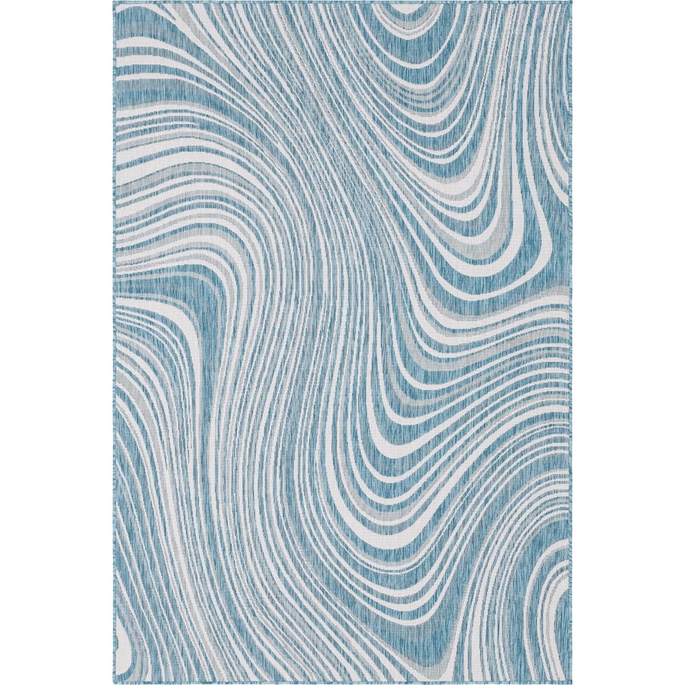 Rug Unique Loom Outdoor Modern Blue Rectangular 6' 0 x 9' 0 Rug Unique Loom Outdoor Modern Blue Rectangular 6' 0 x 9' 0