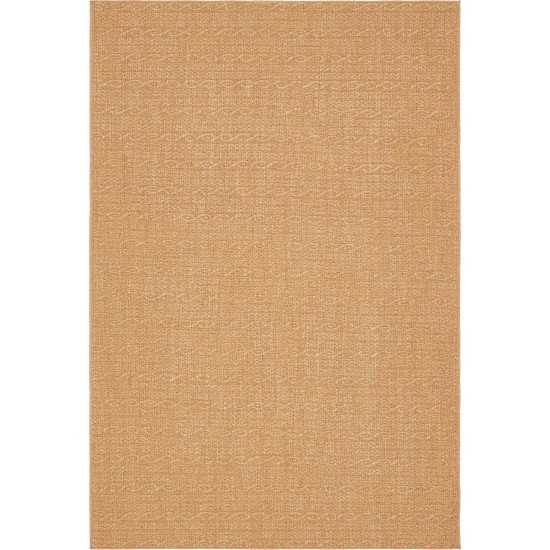 Rug Unique Loom Outdoor Modern Light Brown Rectangular 6' 0 x 9' 0