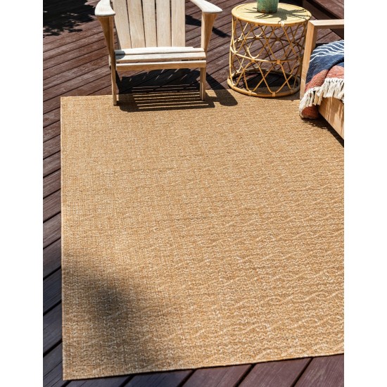 Rug Unique Loom Outdoor Modern Light Brown Rectangular 6' 0 x 9' 0