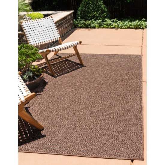 Rug Unique Loom Outdoor Modern Brown Rectangular 6' 0 x 9' 0