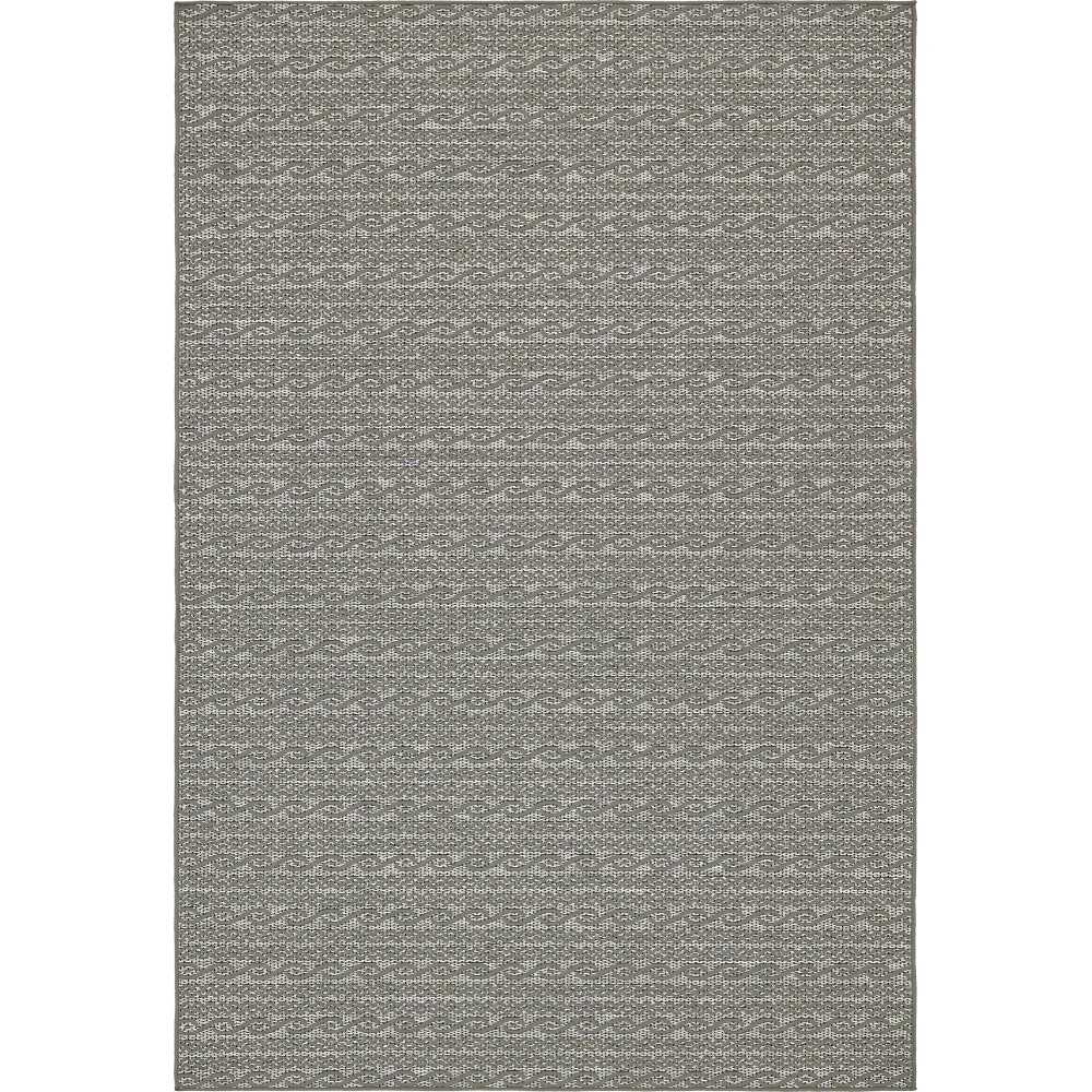 Rug Unique Loom Outdoor Modern Gray Rectangular 6' 0 x 9' 0