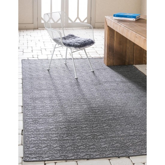 Rug Unique Loom Outdoor Modern Gray Rectangular 6' 0 x 9' 0