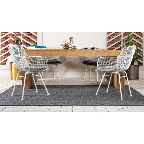 Rug Unique Loom Outdoor Modern Gray Rectangular 6' 0 x 9' 0