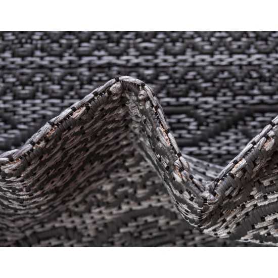 Rug Unique Loom Outdoor Modern Gray Rectangular 6' 0 x 9' 0