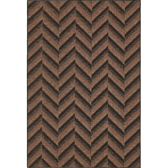 Rug Unique Loom Outdoor Modern Brown Rectangular 6' 0 x 9' 0