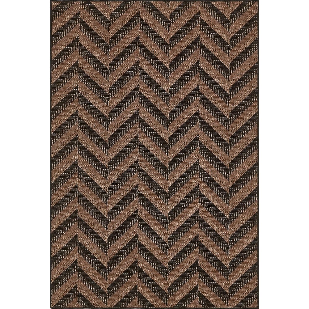 Rug Unique Loom Outdoor Modern Brown Rectangular 6' 0 x 9' 0