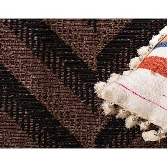 Rug Unique Loom Outdoor Modern Brown Rectangular 6' 0 x 9' 0