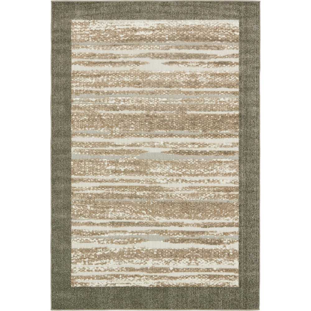 Rug Unique Loom Outdoor Modern Brown Rectangular 6' 0 x 9' 0