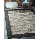 Rug Unique Loom Outdoor Modern Black Rectangular 6' 0 x 9' 0