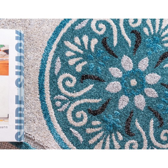 Rug Unique Loom Outdoor Modern Ivory Rectangular 6' 0 x 9' 0