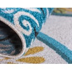 Rug Unique Loom Outdoor Modern Ivory Rectangular 6' 0 x 9' 0
