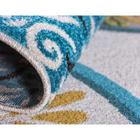 Rug Unique Loom Outdoor Modern Ivory Rectangular 6' 0 x 9' 0