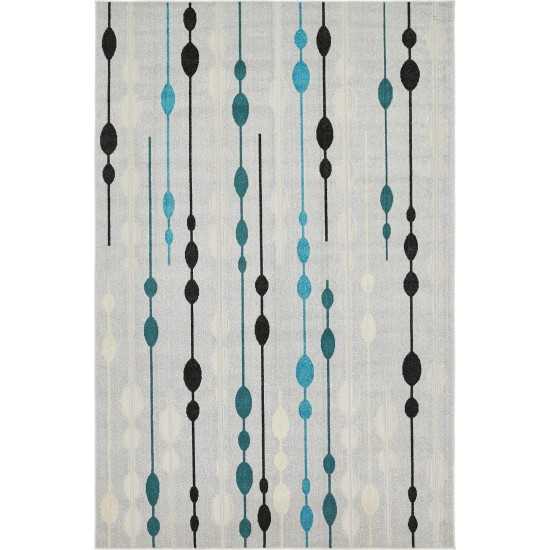 Rug Unique Loom Outdoor Modern Gray Rectangular 6' 0 x 9' 0