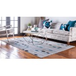 Rug Unique Loom Outdoor Modern Gray Rectangular 6' 0 x 9' 0