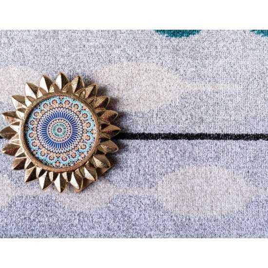 Rug Unique Loom Outdoor Modern Gray Rectangular 6' 0 x 9' 0