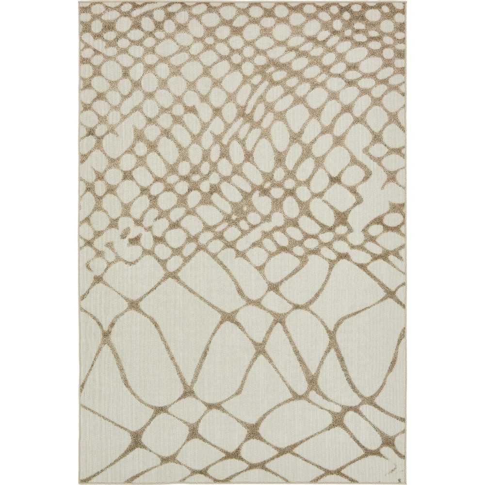 Rug Unique Loom Outdoor Modern Ivory Rectangular 6' 0 x 9' 0