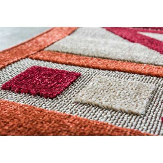 Rug Unique Loom Outdoor Modern Burgundy Rectangular 6' 0 x 9' 0