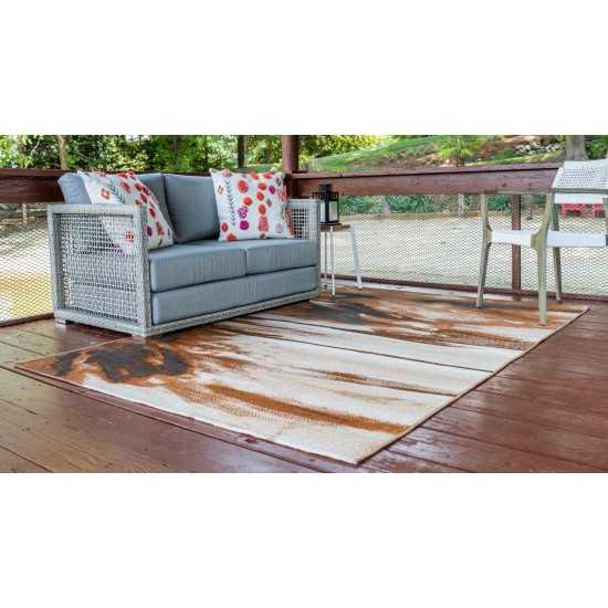 Rug Unique Loom Outdoor Modern Beige Rectangular 5' 3 x 8' 0