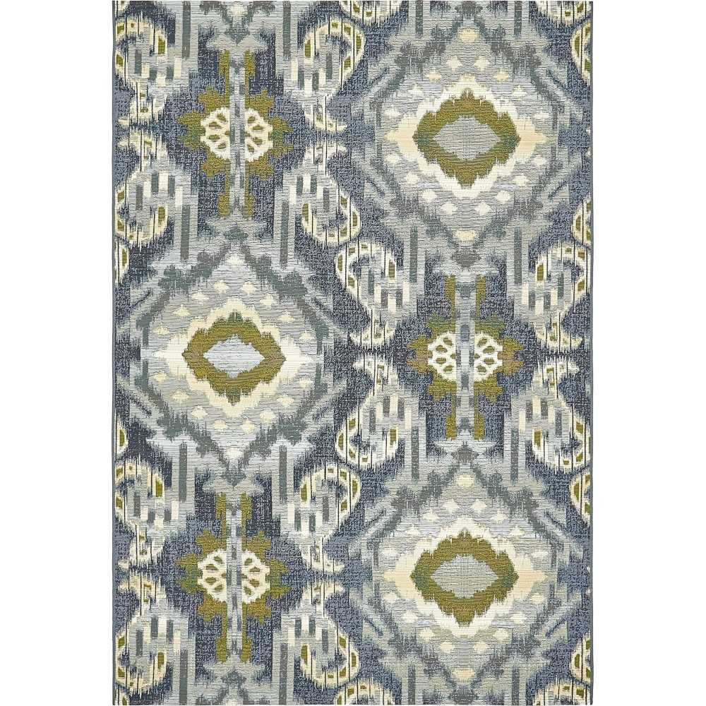 Rug Unique Loom Outdoor Modern Blue Rectangular 5' 3 x 8' 0 Rug Unique Loom Outdoor Modern Blue Rectangular 5' 3 x 8' 0