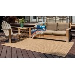 Rug Unique Loom Outdoor Modern Light Brown Rectangular 5' 3 x 8' 0