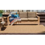 Rug Unique Loom Outdoor Modern Light Brown Rectangular 5' 3 x 8' 0