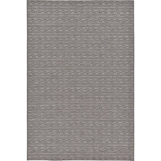 Rug Unique Loom Outdoor Modern Gray Rectangular 5' 3 x 8' 0