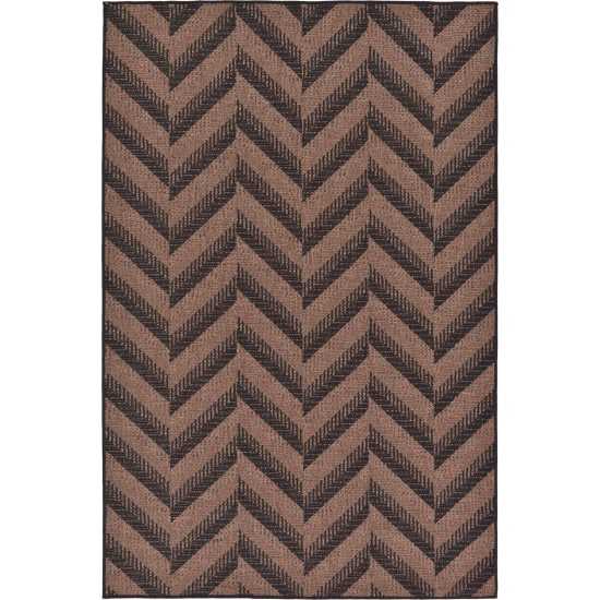 Rug Unique Loom Outdoor Modern Brown Rectangular 5' 3 x 8' 0