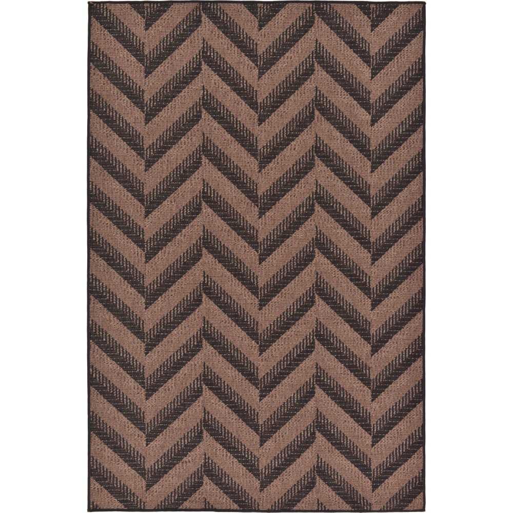 Rug Unique Loom Outdoor Modern Brown Rectangular 5' 3 x 8' 0