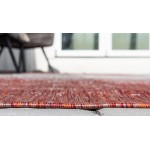 Rug Unique Loom Outdoor Modern Rust Red Rectangular 5' 0 x 8' 0