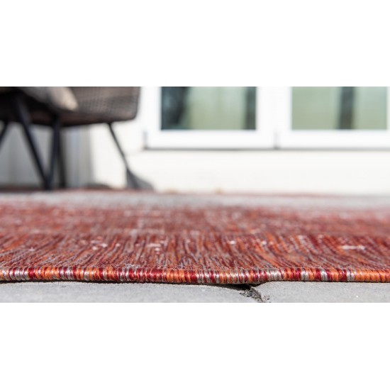 Rug Unique Loom Outdoor Modern Rust Red Rectangular 5' 0 x 8' 0