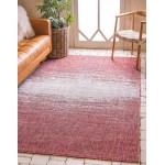 Rug Unique Loom Outdoor Modern Rust Red Rectangular 5' 0 x 8' 0