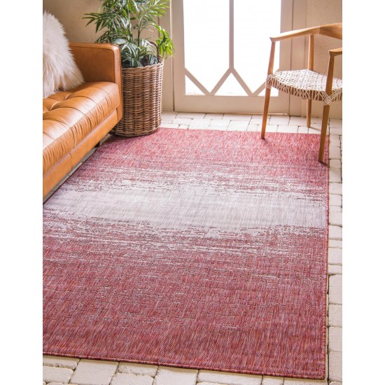 Rug Unique Loom Outdoor Modern Rust Red Rectangular 5' 0 x 8' 0