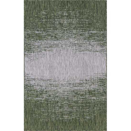 Rug Unique Loom Outdoor Modern Green Rectangular 5' 0 x 8' 0