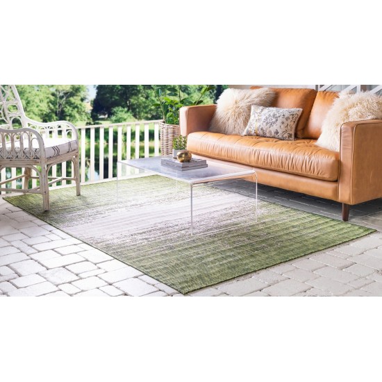 Rug Unique Loom Outdoor Modern Green Rectangular 5' 0 x 8' 0
