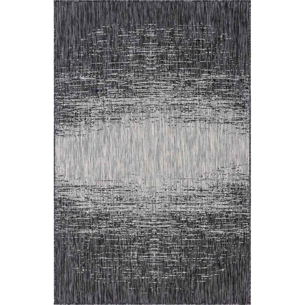 Rug Unique Loom Outdoor Modern Gray Rectangular 5' 0 x 8' 0