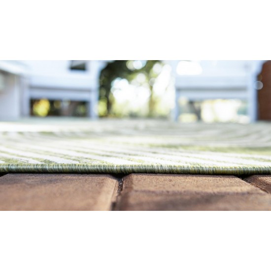 Rug Unique Loom Outdoor Modern Green Rectangular 5' 0 x 8' 0