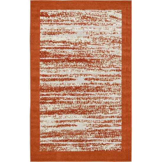 Rug Unique Loom Outdoor Modern Terracotta Rectangular 5' 0 x 8' 0