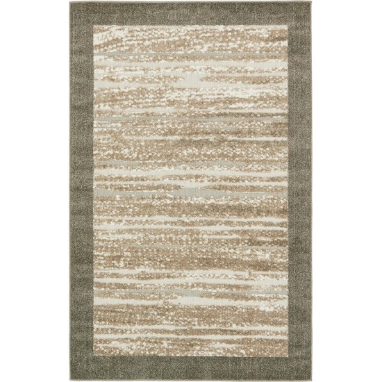 Rug Unique Loom Outdoor Modern Brown Rectangular 5' 0 x 8' 0