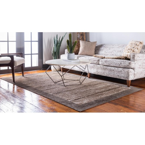 Rug Unique Loom Outdoor Modern Brown Rectangular 5' 0 x 8' 0