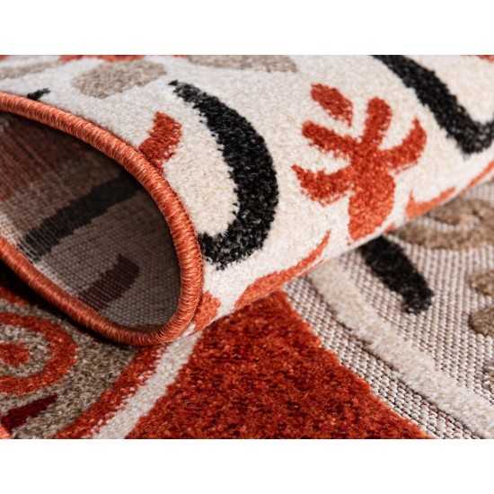 Rug Unique Loom Outdoor Modern Terracotta Rectangular 5' 0 x 8' 0