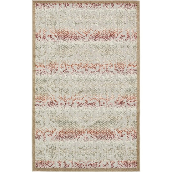 Rug Unique Loom Outdoor Modern Beige Rectangular 5' 0 x 8' 0