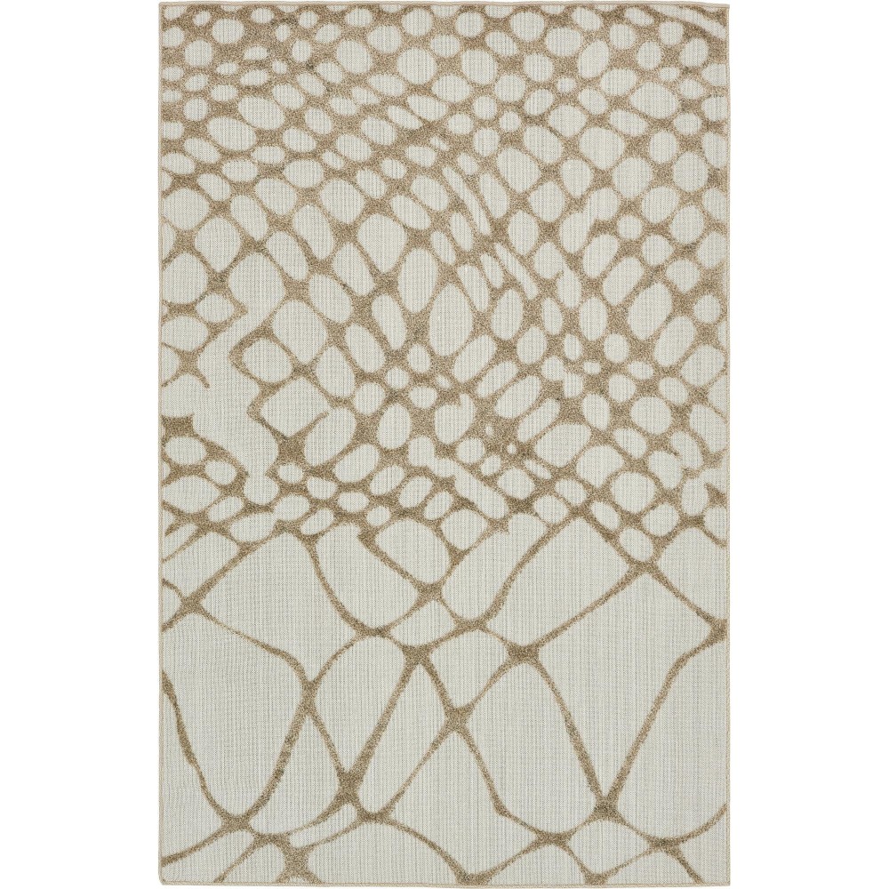 Rug Unique Loom Outdoor Modern Ivory Rectangular 5' 0 x 8' 0