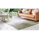 Rug Unique Loom Outdoor Modern Green Rectangular 4' 0 x 6' 0