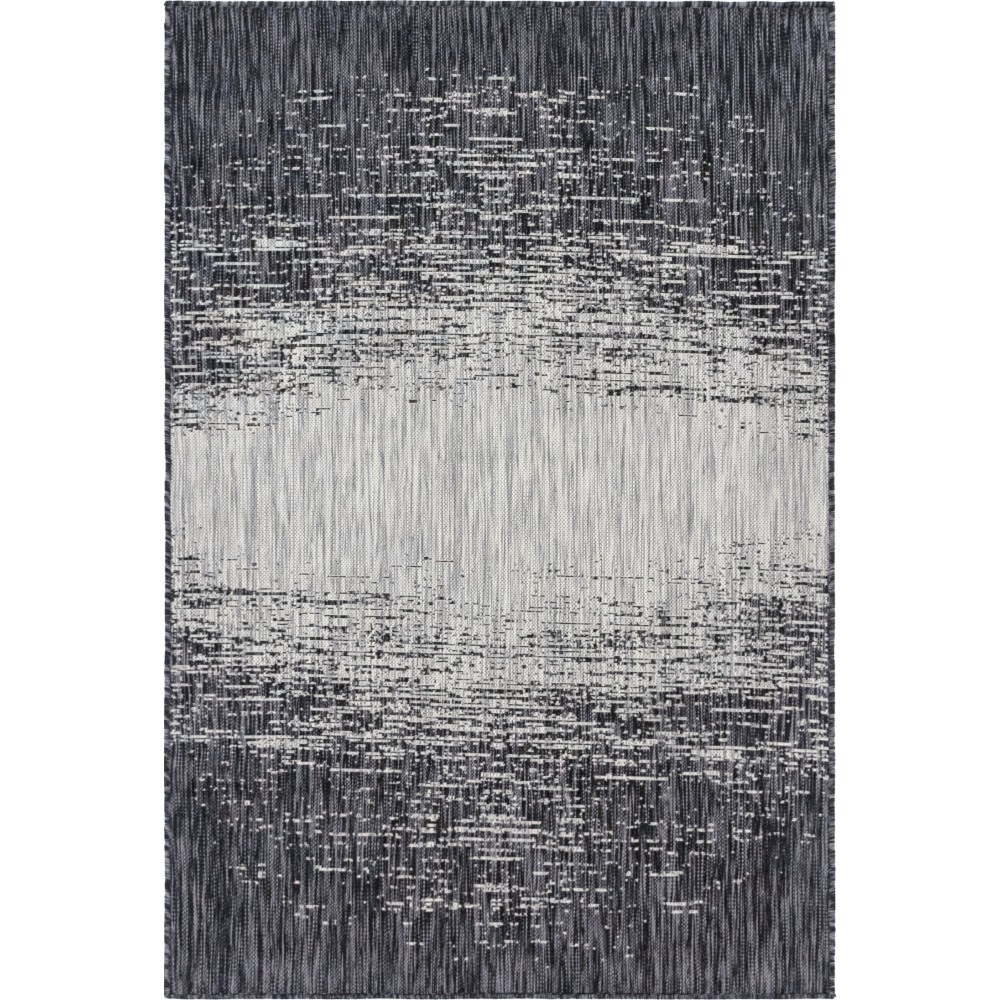 Rug Unique Loom Outdoor Modern Gray Rectangular 4' 0 x 6' 0