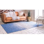 Rug Unique Loom Outdoor Modern Blue Rectangular 4' 0 x 6' 0