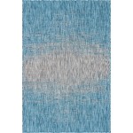 Rug Unique Loom Outdoor Modern Aqua Blue Rectangular 4' 0 x 6' 0