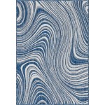 Rug Unique Loom Outdoor Modern Navy Blue Rectangular 4' 0 x 6' 0